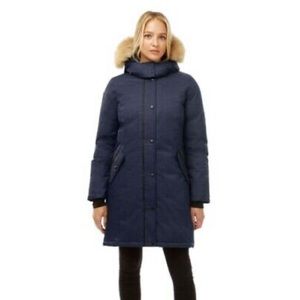 Triple F.A.T. Goose Water Resistant Goose Down Parka w/ Fur, Navy XS